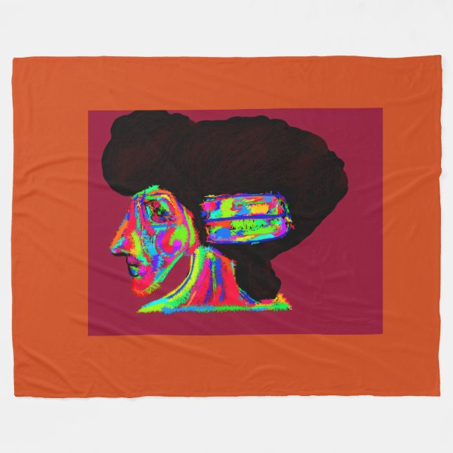 Luna Wolfwoman  Fleece Blanket (Front (Horizontal))