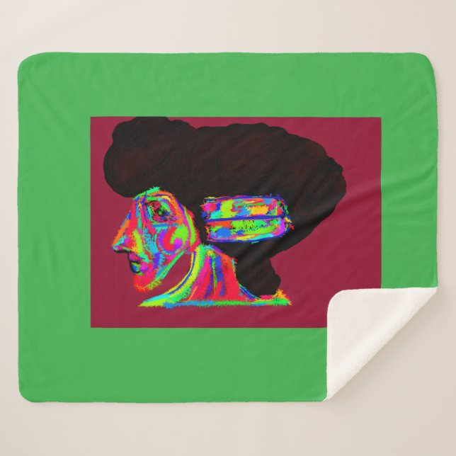 Luna Wolfwoman  Sherpa Blanket (Front (Horizontal))