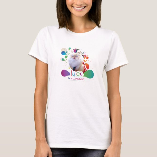 LunADDICT! Available fur + beauties! T-Shirt (Front)