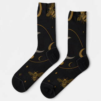 Lunar Alchemy – Celestial Bee & Moon Phase Occult Socks