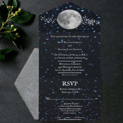 Lunar All in One Wedding Invite