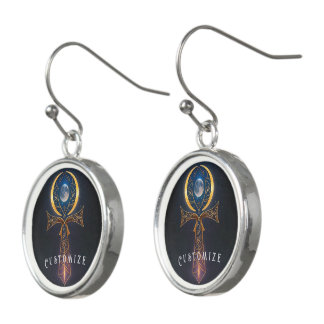 Lunar Ankh Earrings