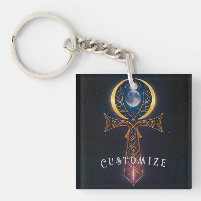Lunar Ankh Keychain (Front)