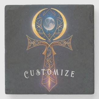 Lunar Ankh Stone Coaster
