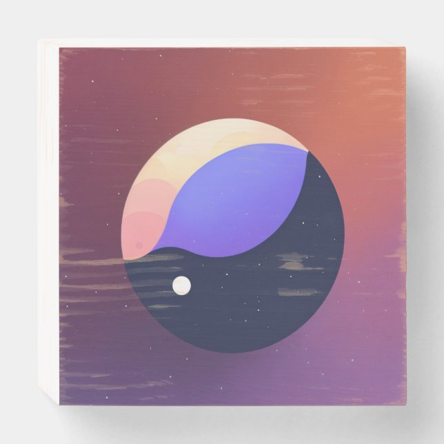 Lunar API Testing: Insomnia's Minimalist Moon Icon Wooden Box Sign (Front Horizontal)