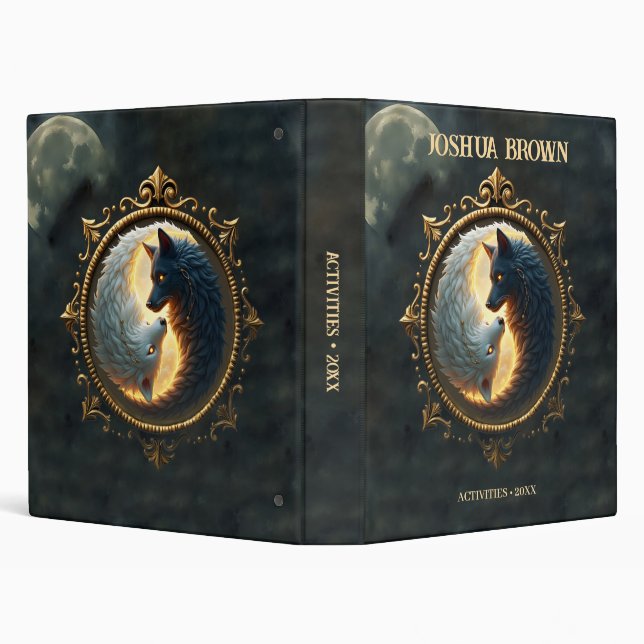 Lunar Balance – Where Shadows Embrace the Light.  3 Ring Binder (Background)