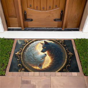 Lunar Balance – Where Shadows Embrace the Light.  Doormat