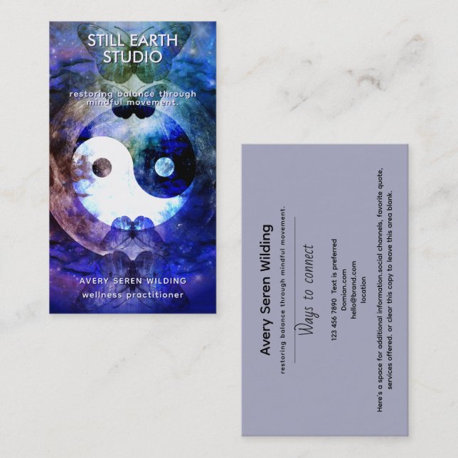 Lunar Balance | Yin Yang Design Business Card (Front/Back)