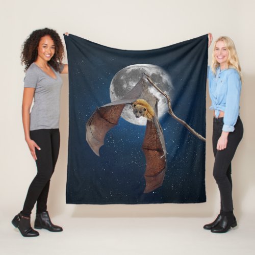 Lunar Bat  Fleece Goth Blanket