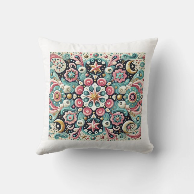  "Lunar Bloom" Decorative Pillow (Back)