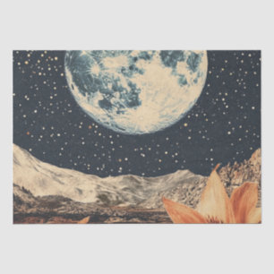 Lunar Bloom Over Sandy Peaks Tissue Paper