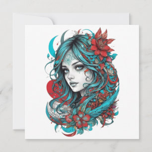 Lunar Blossom Reverie Turquoise Moonchild Crimson Invitation