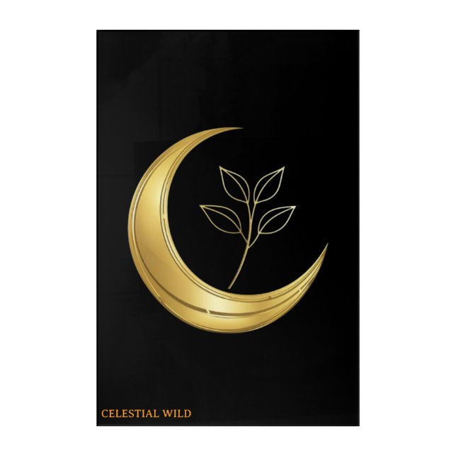 Lunar Botanical Serenity Acrylic Wall Art (Front)