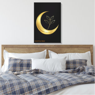 :Lunar Botanical Serenity Fine Art Canvas Print