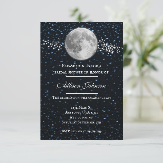 Lunar Bridal Shower Invite (Standing Front)