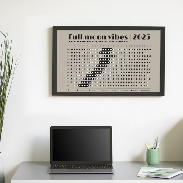 Lunar Business Calendar Full Moon Affection Poster (Perfect for business)