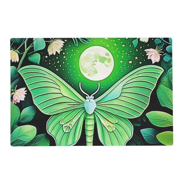 Lunar Butterfly Bloom Design Placemat (Front)