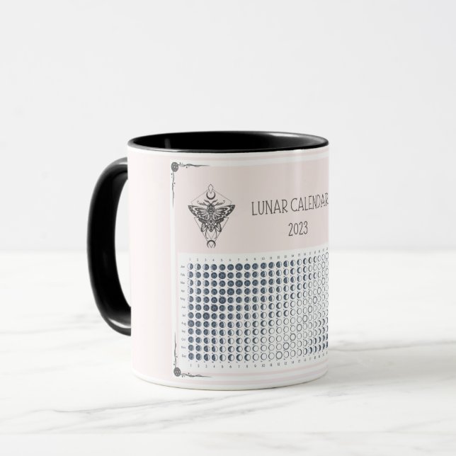 LUNAR CALENDAR 2023, Wicca Witch Moon Phase  Mug (Front Left)