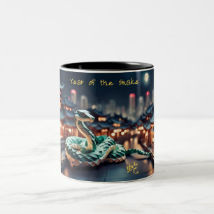 Lunar Chinese New Year Snake 2025 Birthday M1 Two-Tone Coffee Mug