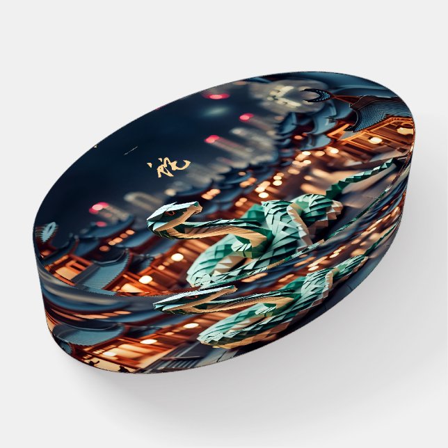 Lunar Chinese New Year Snake 2025 Birthday PapW Paperweight (Angled)