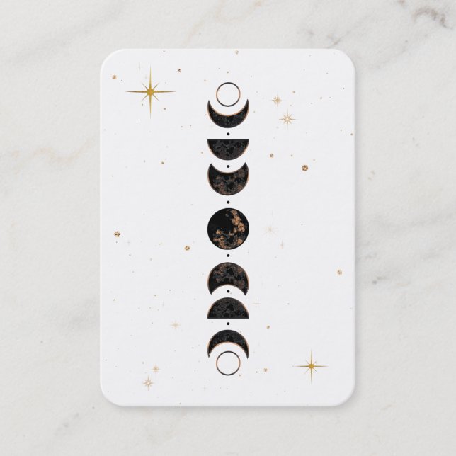 *~* Lunar . Cosmic Moon Phases Universe Shaman Bus Business Card (Front)