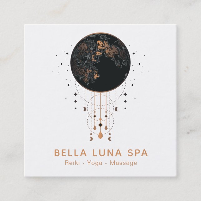 *~* Lunar Cosmic Moon Shaman Universe Square Business Card (Front)