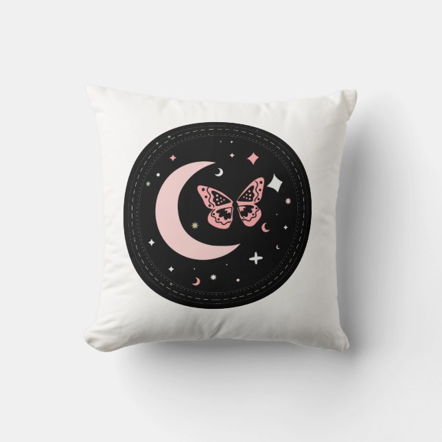 Lunar Dreams & Butterfly Nights Throw Pillow (Front)