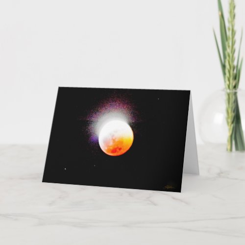 Lunar Eclipse Glittering Star Burst Card