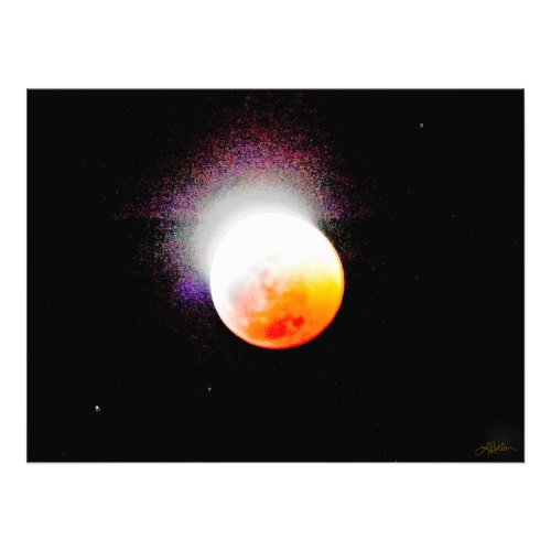 Lunar Eclipse Glittering Star Burst Photo Print