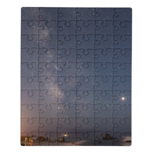 Lunar Eclipse & Milky Way Bandon Beach Oregon Jigsaw Puzzle