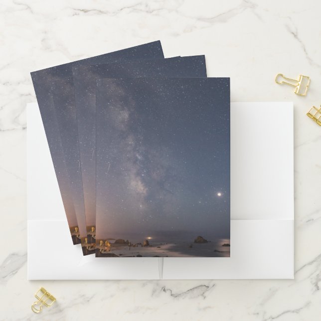 Lunar Eclipse & Milky Way | Bandon Beach Oregon Pocket Folder (In Situ)