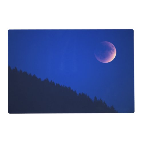 Lunar Eclipse Over Forest  Zug Switzerland Placemat