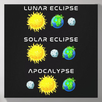 Lunar Eclipse Solar Eclipse Apocalypse Funny Canvas Photo Tile
