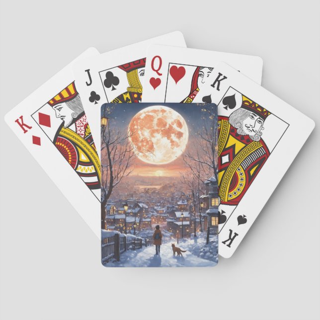 "Lunar Elegance: Moonlit Playing Cards" Poker Cards (Back)
