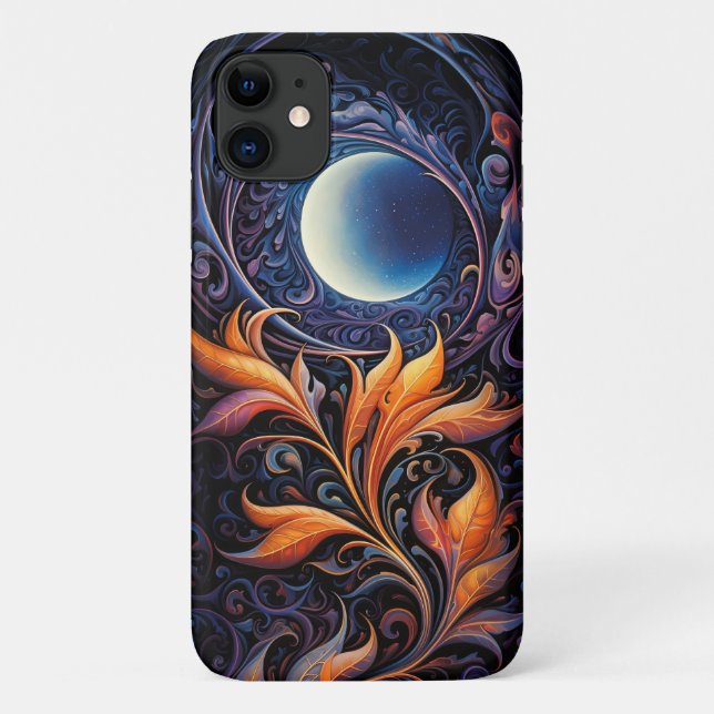 Lunar Fervor: Swirling Nebula Phone Case (Back)
