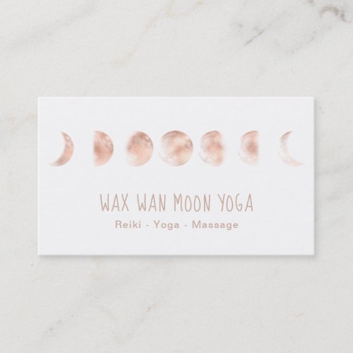  Lunar Full Wax Wan ROSE GOLD Moon Phases Business Card