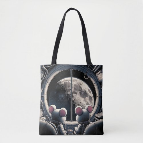 Lunar Gaze Puff Puff Mouses Moonlight Voyage Tote Bag