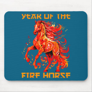 lunar horse fire year yea new chinese happy Laugh Mouse Pad