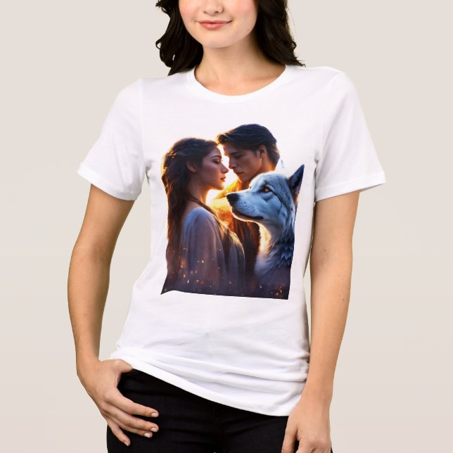 Lunar Howl: Wolf Pack Harmony Tri-Blend Shirt (Front)