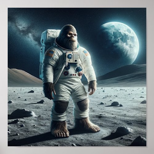 Lunar Legend Bigfoot Astronaut Poster