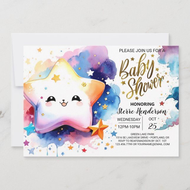 Lunar Love's Lullaby Baby Shower Invitation (Front)