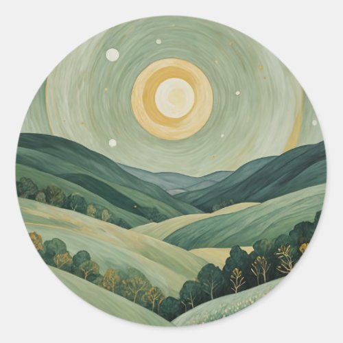 Lunar Lullaby Classic Round Sticker