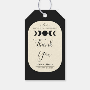 Lunar Luxe Black & Cream Moon Phase Wedding  Gift Tags
