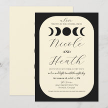 Lunar Luxe Black & Cream Moon Phase Wedding 