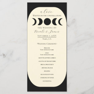 Lunar Luxe Black Cream Moon Phase Wedding Program