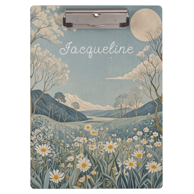 Lunar Meadow Personalized  Clipboard (Front)