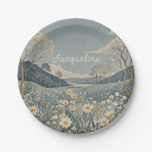 Lunar Meadow Personalized  Paper Plates