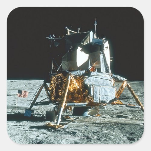 Lunar Module on the Moon Square Sticker