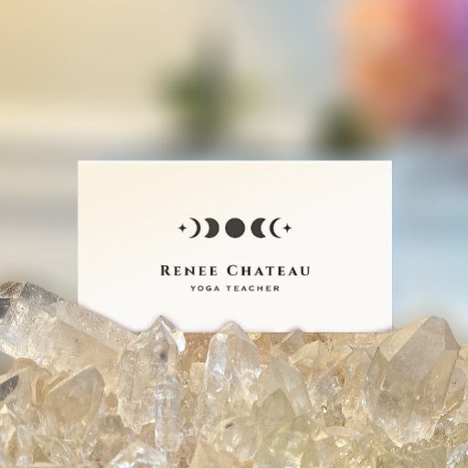 Customizable Lunar Moon Phases Astrology Yoga Teacher Business Card