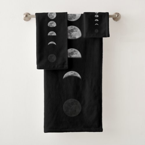 Lunar Moon Phases Celestial Bath Towel Set